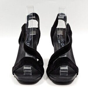 Pedro Garcia Women West Midi Heel Black Suede Sandals sz 12US 42EUR